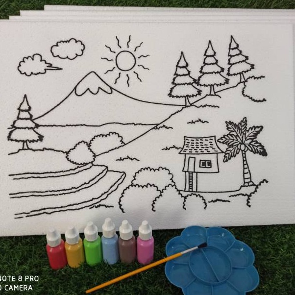 

Potongan Harga bayar di tempat Alat melukis dan mewarnai 1 paket 6 gambar dan alat lukis ya