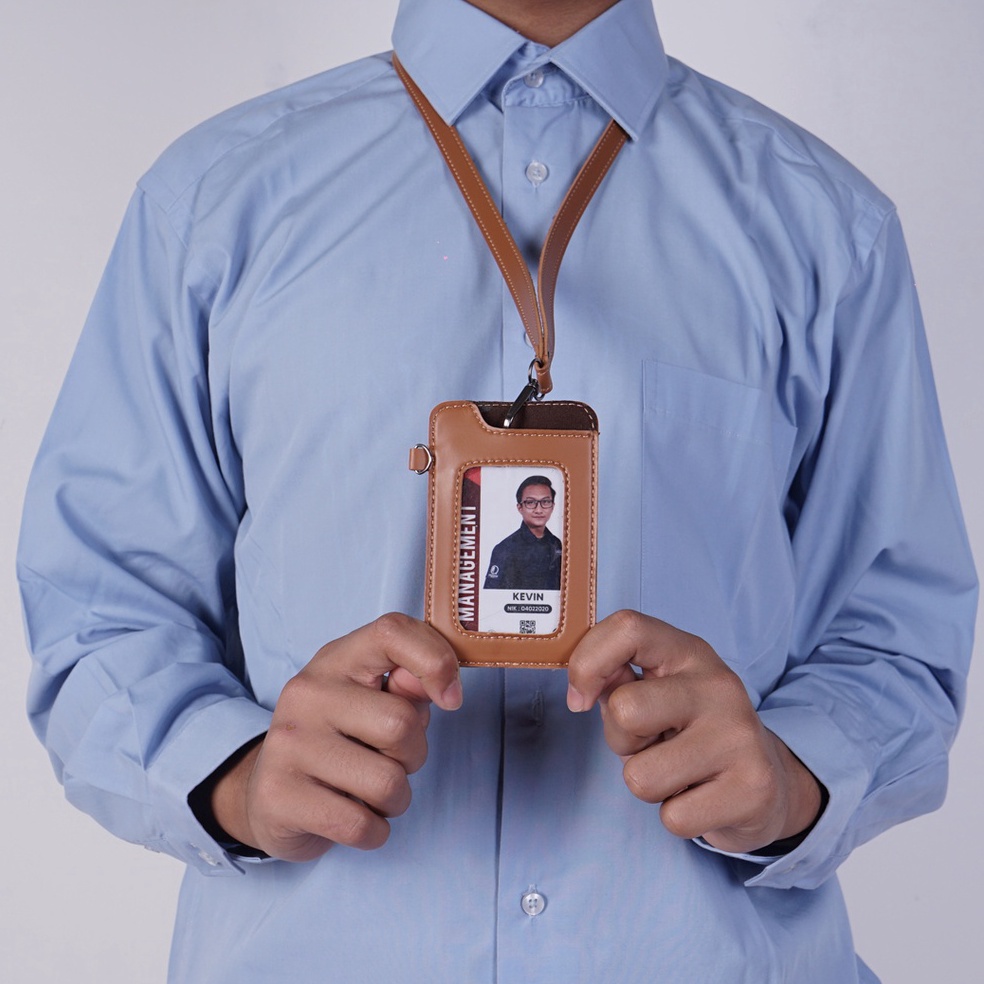 

Super Spesial ID Card Case id card Holder name tag Terbuat Dari Kulit PU Tali Gantung Kode ENT1