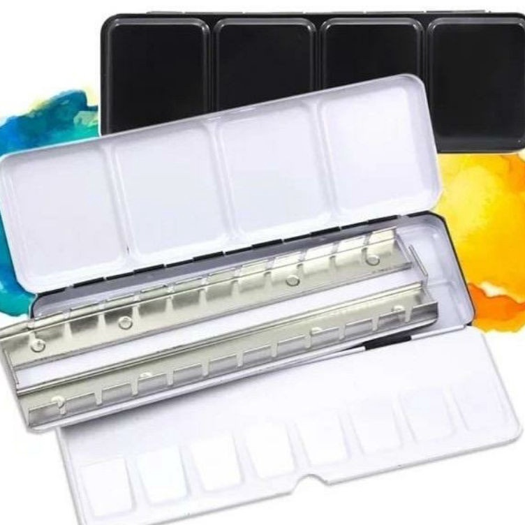 

KODE F34G Empty Metal Waterlor Palette Palet Cat Air Empty Waterlor Palette