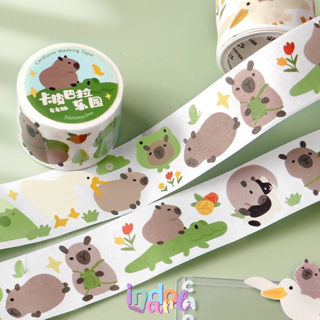 

( IAS) Washi Tape Capybara Capy Isolasi Kertas Lucu Kapibara 3 meter