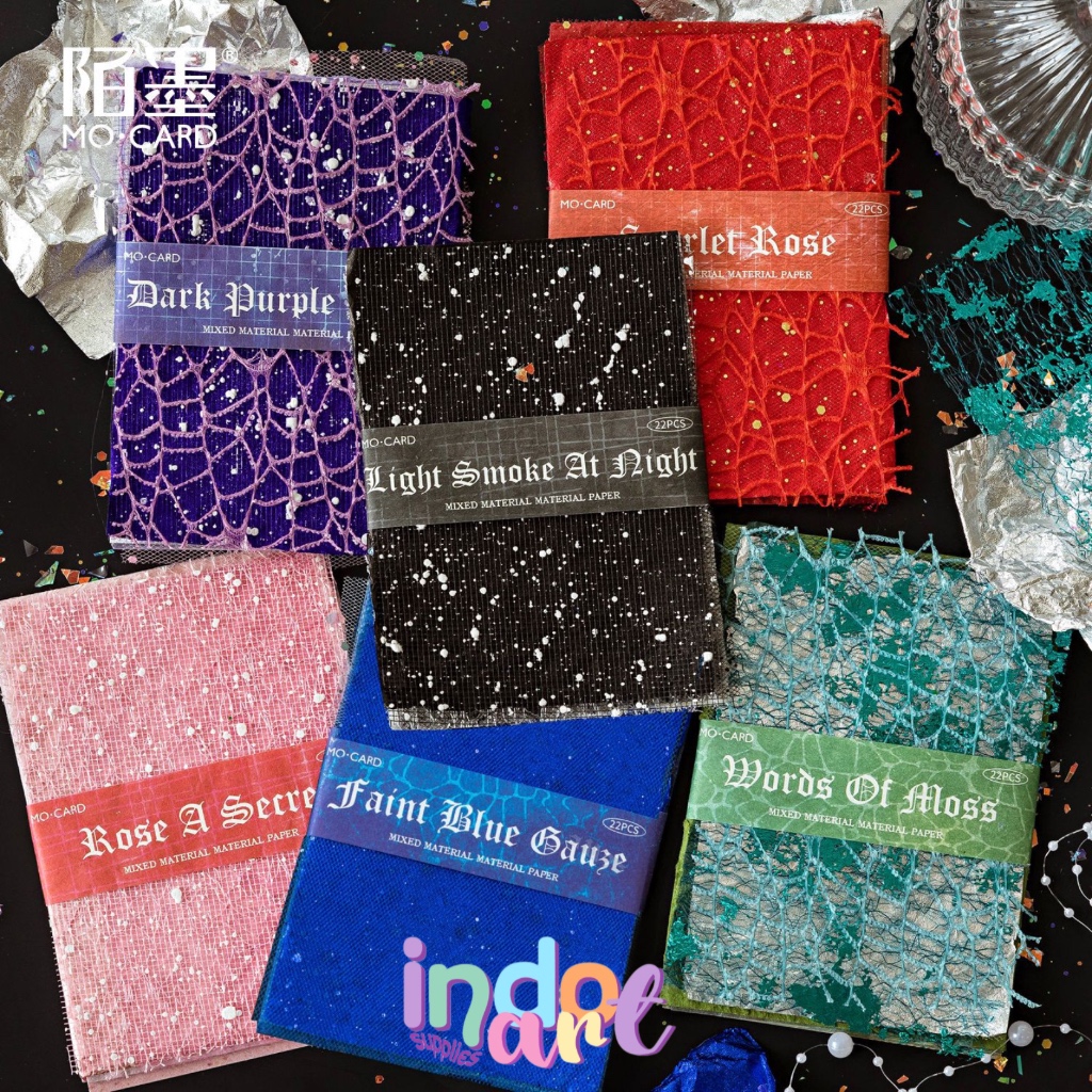 

(IAS) B7 - Meet You Material Paper Journal Kertas Kasa Tekstur Bolong Scrapbook isi 15