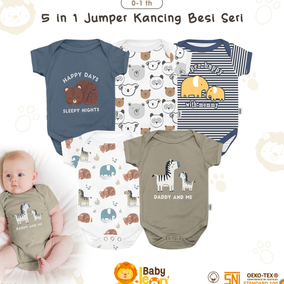 Kejar Obral  BABYLEON Jumper Bayi 1 Tahun BC18 Jumper Bayi Bodysuit Bayi Jumpsuit Anak Bayi Baju Tid