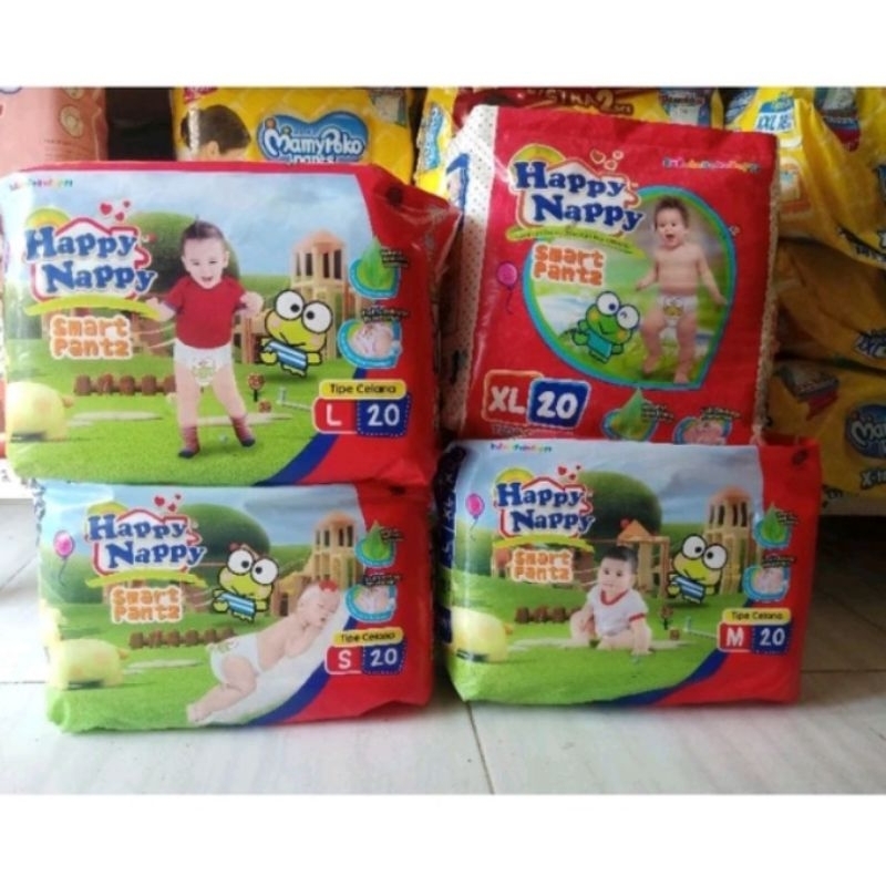 1 Ball/20pcs Pempers  Happy navy pants celana S,M,L,XLEcer&Glosir#pempers murah #happy nappy celana#