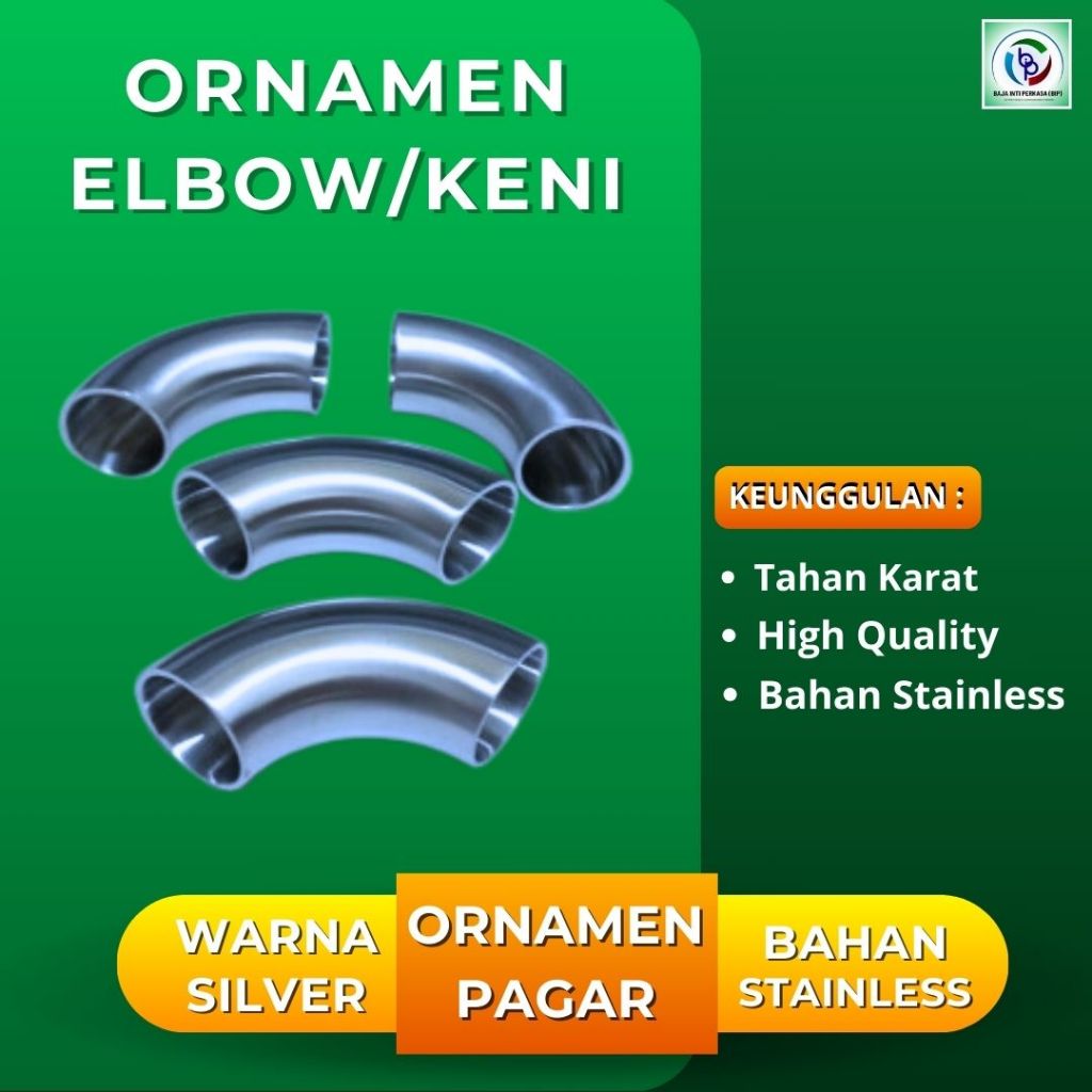 Ornamen Pagar Besi Elbow Keni Stainless di Makassar