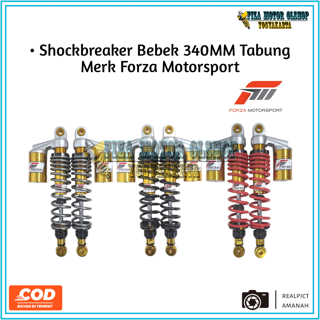 Shock Shockbeaker Tabung Atas Forza Ori Original 280MM 340MM Motorsport Untuk Supra X 125 Karisma RX