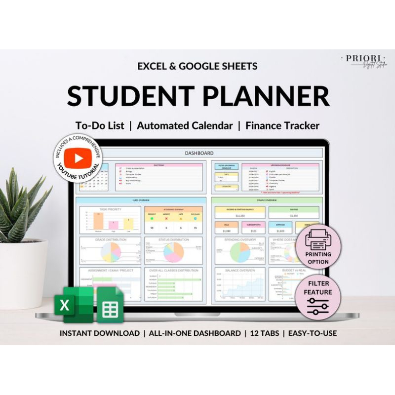 

Student Planner Assignments Student Tracker Spreadsheet Task Tracker To Do List Financial Planner Habit Tracket Habbit Tracker Calender Planner Travel Planner Wedding Planner