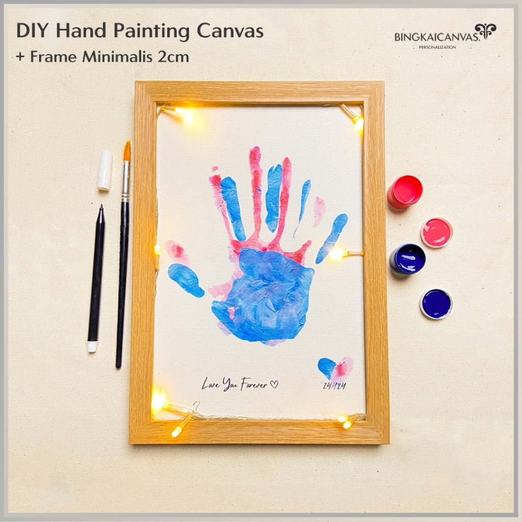 

Couple HandPrint 2 Kanvas Lengkap Painting Kit DIY Canvas Lukis Tangan Pasangan Gift Kado 1 Paket
