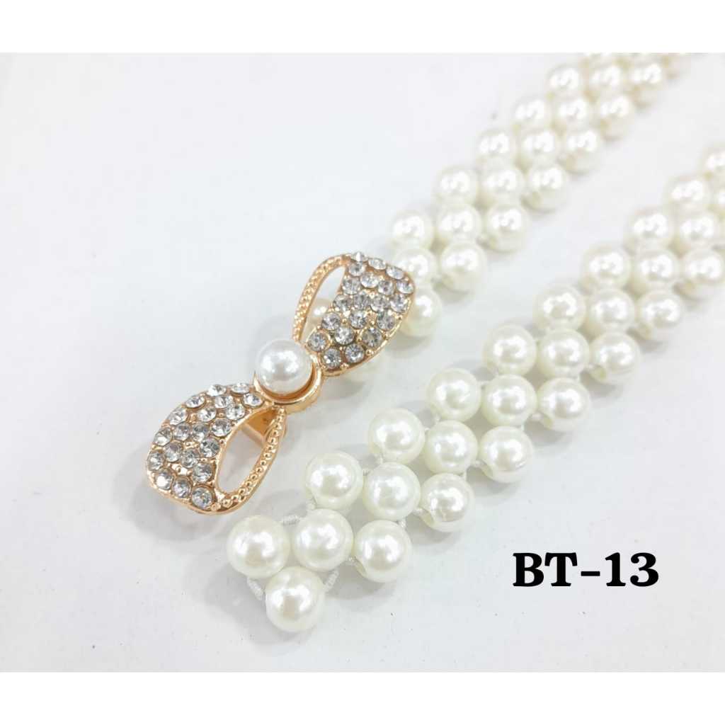 Ikat Pinggang Mutiara Wanita - Full Mutiara Imitasi Korean Fashion - Belt Women Pearl Import