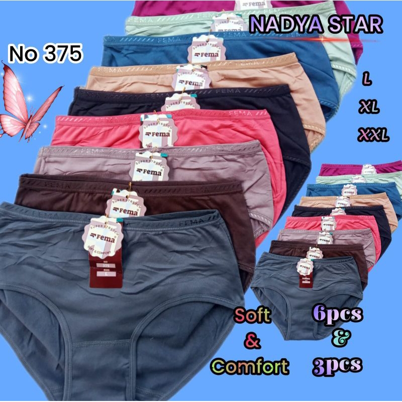 6pcs Celana dalam wanita CD Wanita dewasa Fema