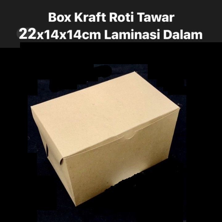 

( 10 pcs ) Kotak Box Roti Tawar Kardus Coklat Polos 22x14x14 cm Laminasi Dalam Hampers Kue