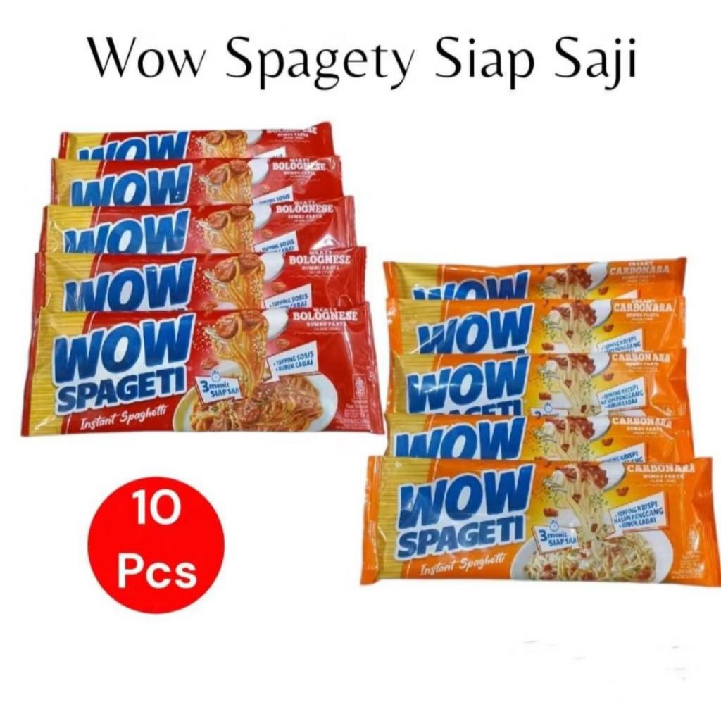 

BISA COD - PAKET 10 PCS WOW Spageti Pasta Spaghetti Instan carbonara bolognese