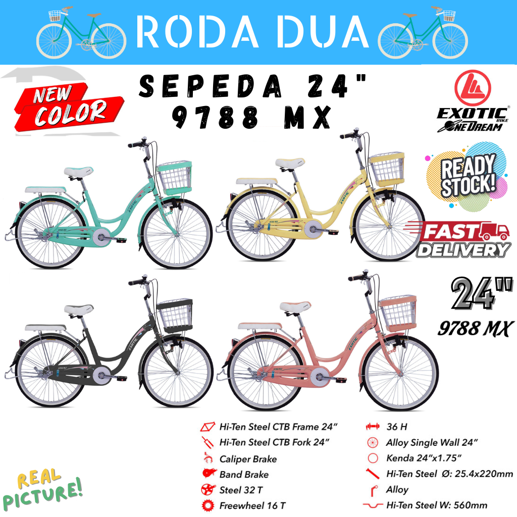 SEPEDA EXOTIC - UKURAN 24 4 WARNA - TIPE 9788 MX - NEW COLOR
