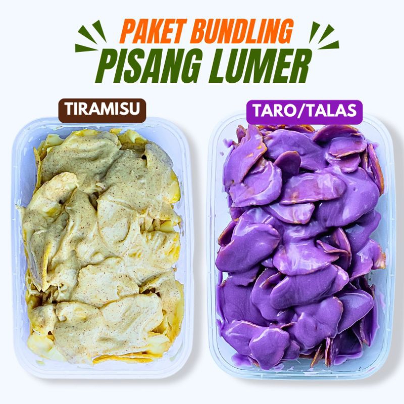 

Bundling 2 Box Keripik Pisang Lumer Tiramisu+Taro Ungu 600 Gram, Keripik Pisang Cokelat Lumer