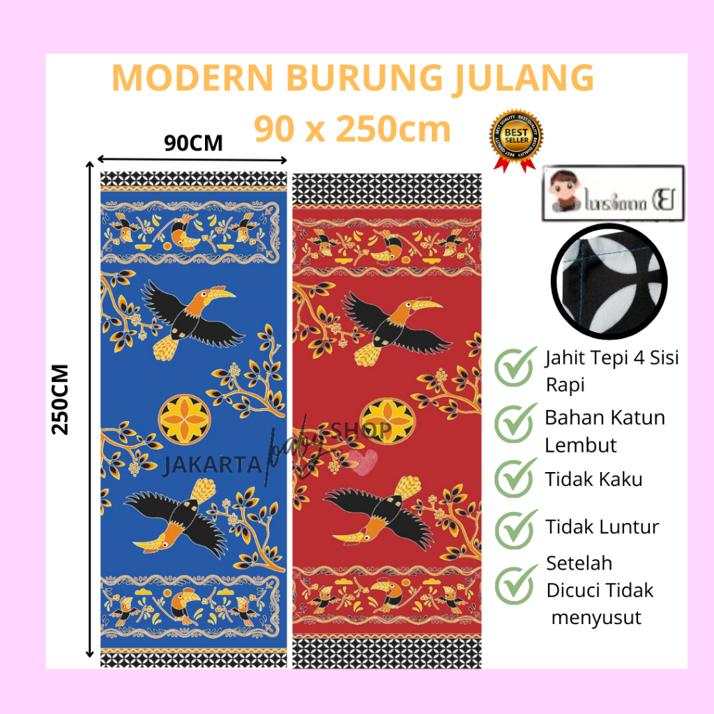 Selendang Premium Modern Burung Julang 90x250cm L.E / 350300 / Selendang / Selendang Batik / Gendong
