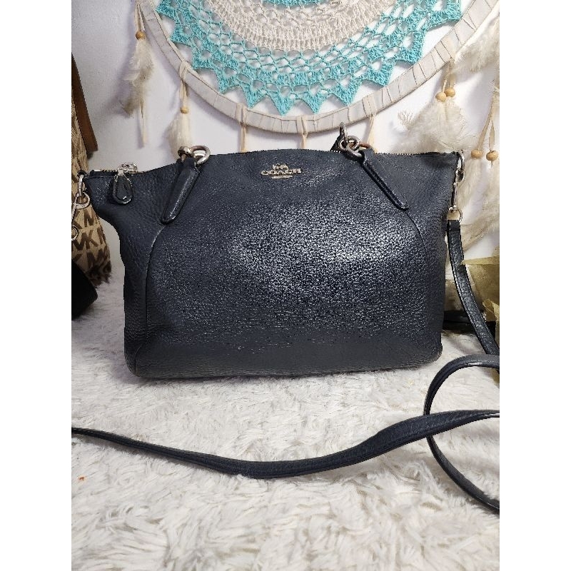 2nd Coach Small Kelsey Black Pebble Leather Women Hand Bag