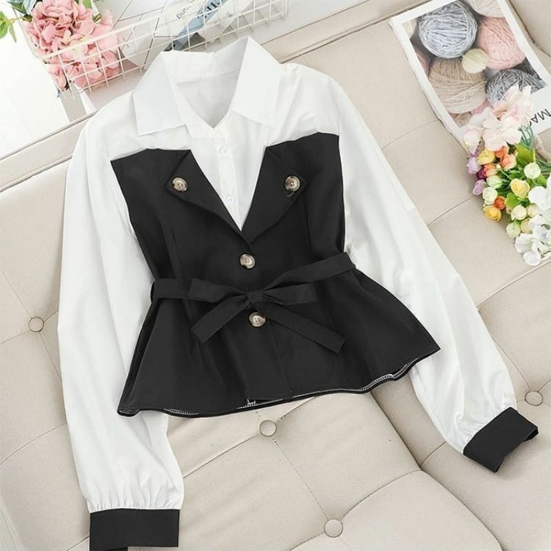 COD Balea Top Atasan Blouse Korean Premium Beautycrepe Fit L Atasan Termurah Atasan Terbaru Atasan K
