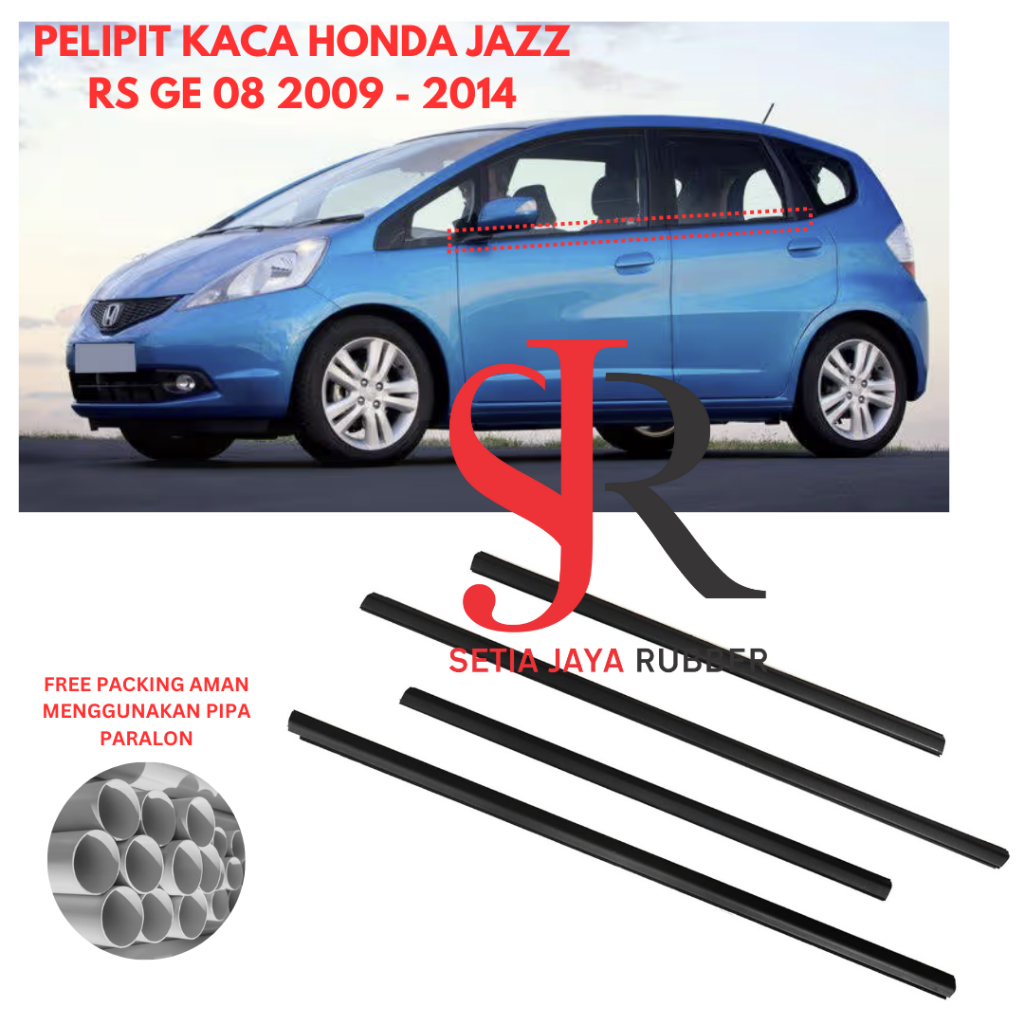 Karet Pelipit Kaca Bagian Luar Mobil Honda JAZZ GE 08 2009 2010 2011 2012 2013 2014 JAZZ RS