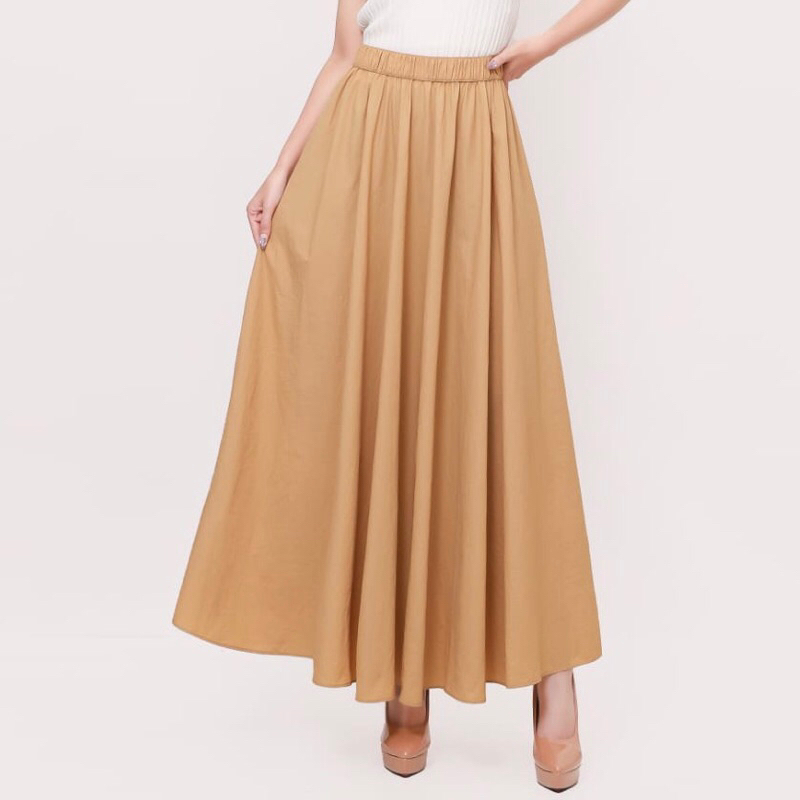 TALLU - Cleo Parachute Skirt Cream - Rok Parasut Wanita Krem