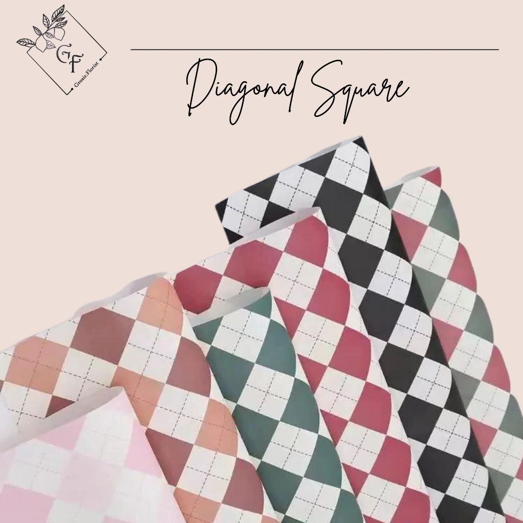 

TERLENGKAP ECER DIAGONAL SQUARE WRAPPING PAPER KERTAS BUKET BUNGA SOLID PEMBUNGKUS HAMPERS/KADO