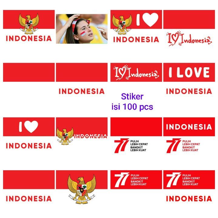 

Sticker Pipi Kemerdekaan Isi 100 Bendera Tempel Pipi Siap Pakai