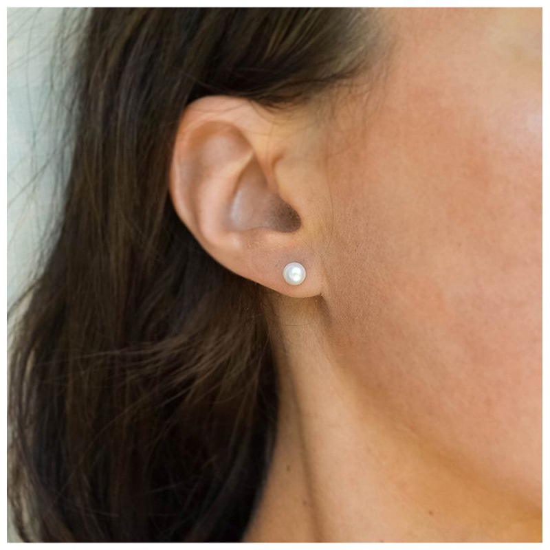 Giwang Titanium Mutiara Asli Anting Stud Anting Pentul Murah anti karat anti luntur