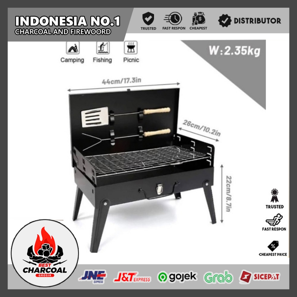 PANGGANGAN BBQ PORTABLE GRILL LENGKAP ALAT PANGGANG BARBEQUE