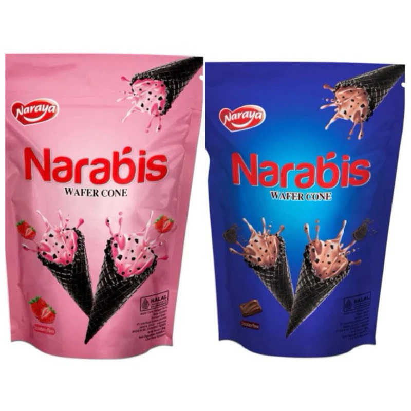 

Naraya narabis wafer cone chocolate strawberry 80gr