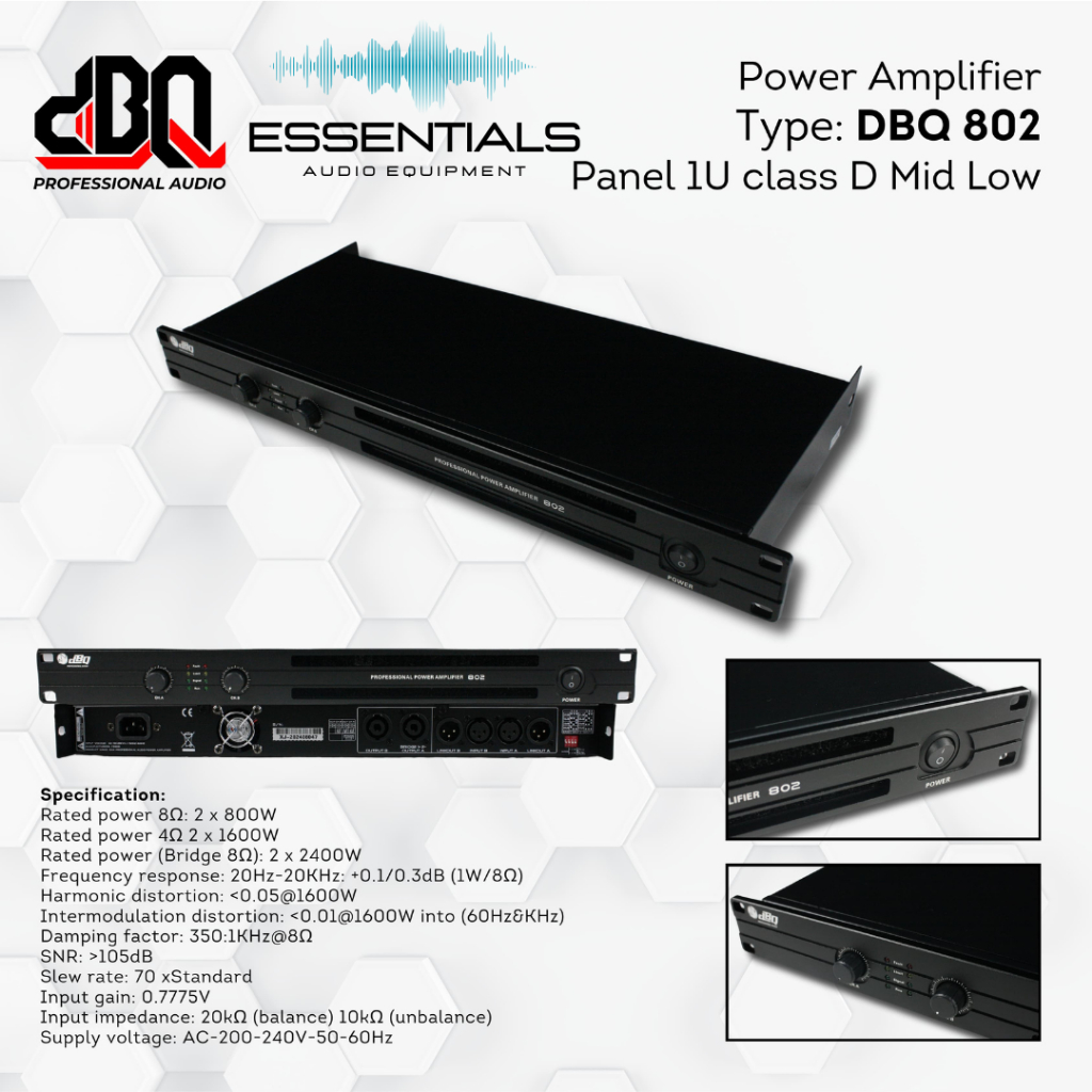 Power Amplifier dBQ 802 Class D Swicthing