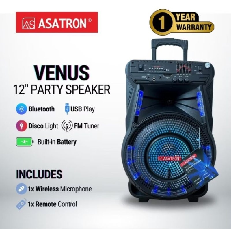 Speaker Portable Asatron 12 inch Venus HT8879 SPEAKER VENUS