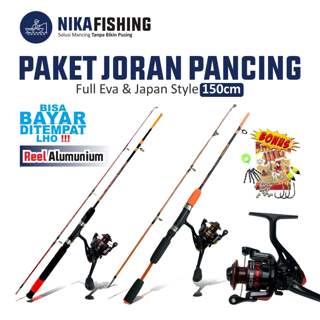 Set Joran Pancing Kolam 150cm Daido Shikari 16kg Model Japan Style Full Eva Handle Dan Reel Spinning