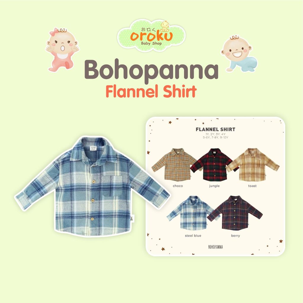 BOHOPANNA FLANNEL SHIRT / KEMEJA FLANNEL ANAK