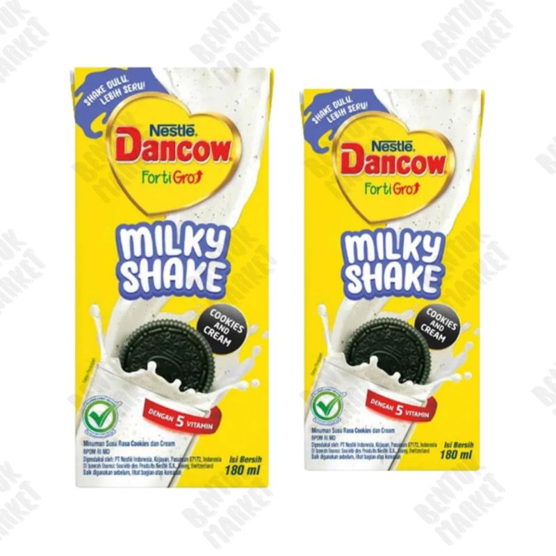 

Nestle Dancow FortiGro MilkyShake Cookies Cream 180ml / Susu UHT / Susu Kotak