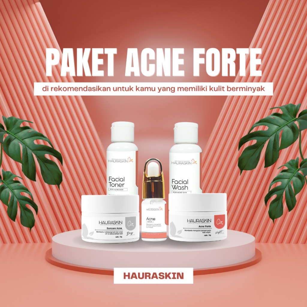 Hauraskin Acne Porte Paket Cream Perawatan Wajah Berjerawat Beruntusan Radang