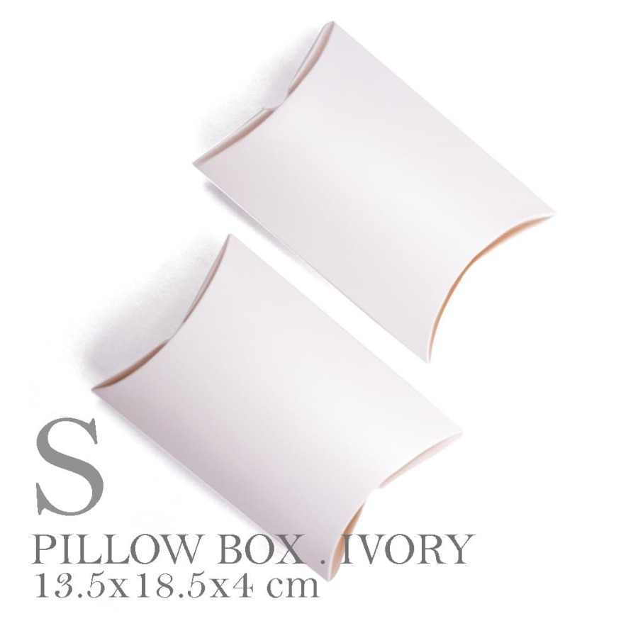 

(10pcs) pillow box s small size 13.5x18.5cm white ivory 300gr paper box gift box
