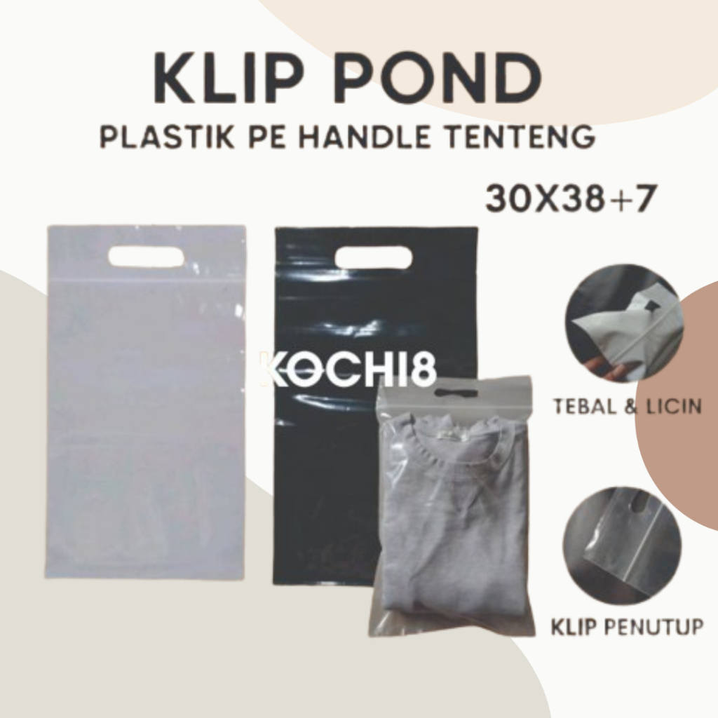 

PALING MURAH !! PLASTIK KLIP POND BENING 30x38+7cm POLOS OLSHOP PACKING/BUTIK/TOKO