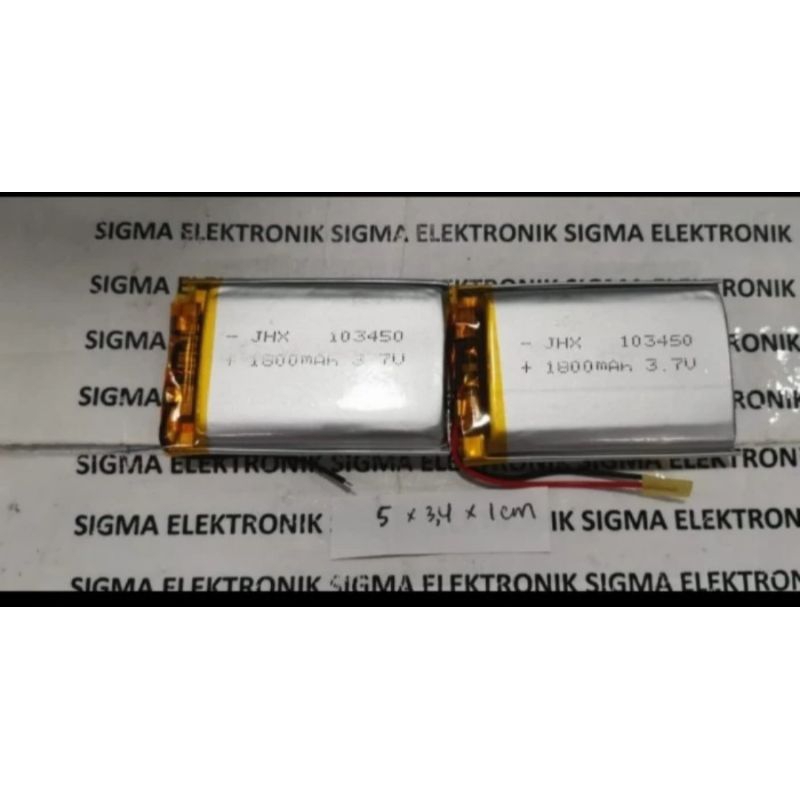 BATERAI LITHIUM POLYMER 3,7 VOLT 1800 MAH