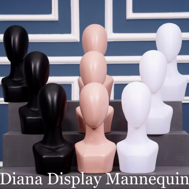 Manekin Kepala Hijab Wanita - Anak - Alien Plastik - Patung Display Hijab-Topi-Wik-Aksesoris Kepala