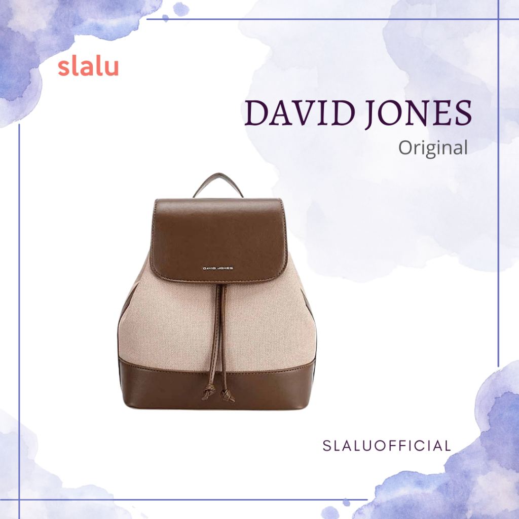 Tas Backpack Wanita Branded David Jones Sharve kanvas canvas Ransel casual