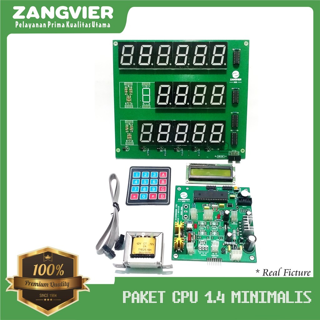 ZANGVIER - PAKET CPU PERTAMINI / POM MINI 1.4 MINIMALIS + 7SEGMEN MERAH + TRAFO 12V CT