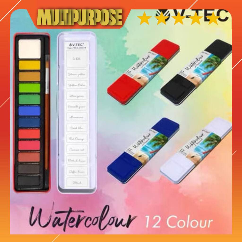

V-TEC Watercolor Kaleng Cat Air Tin Case WCA-1312 1324 TB 12W 24W + Kuas