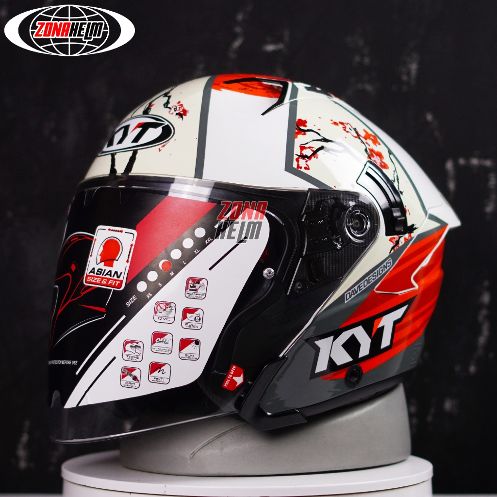 HELM KYT NFJ XAVI SAKURA HALF FACE ORIGINAL DOT SNI