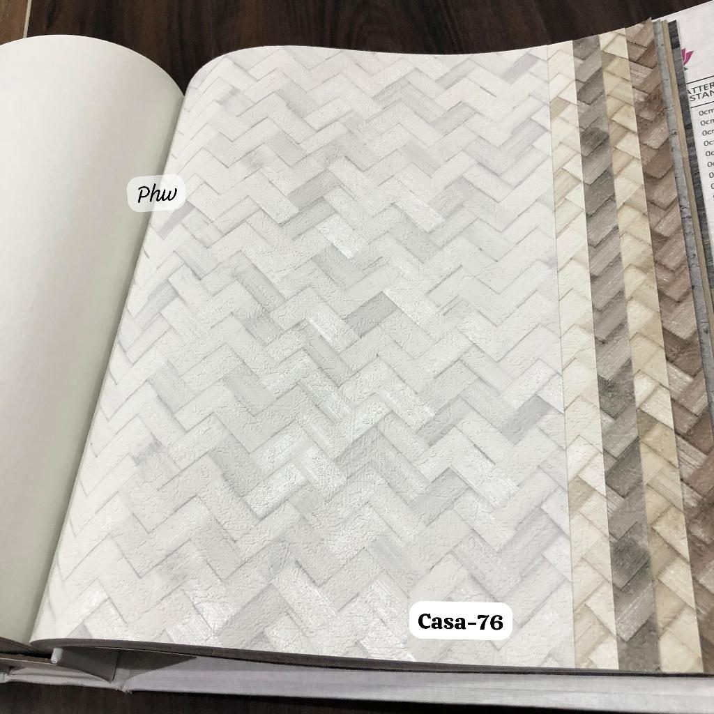Wallpaper Dinding Casawall Motif Anyaman Bambu Coklat 3D