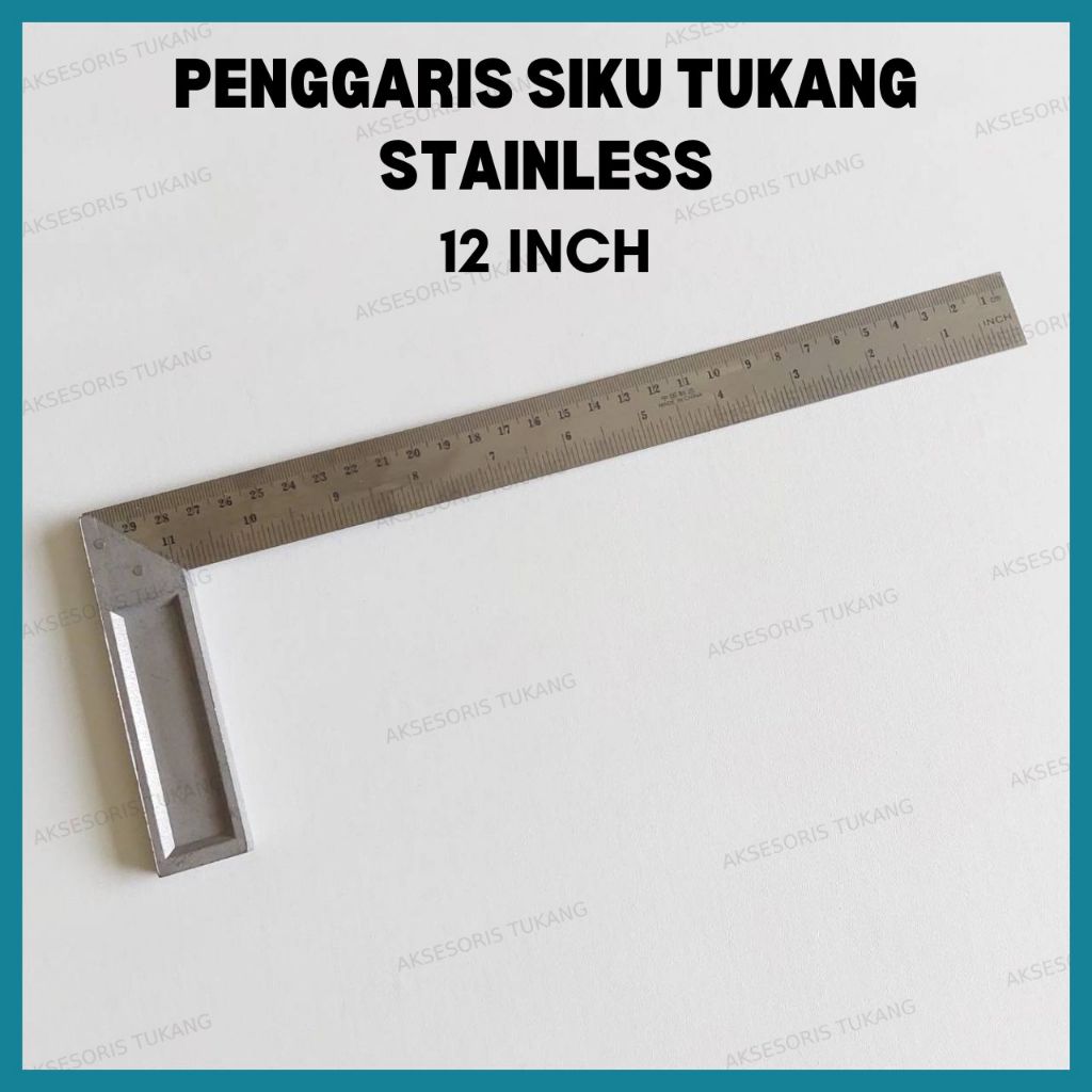 

Siku Tukang 12 Inch Stainless Steel Penggaris Siku 30 cm 12" Inci
