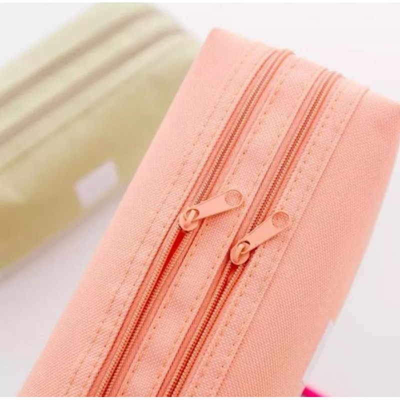 

Tas Serbaguna Tempat Pensil Pen/Pouch Make Up Kotak Pensil Stationery Dual Zipper Dompet Pensil 2 Layer/Dompet Make Up