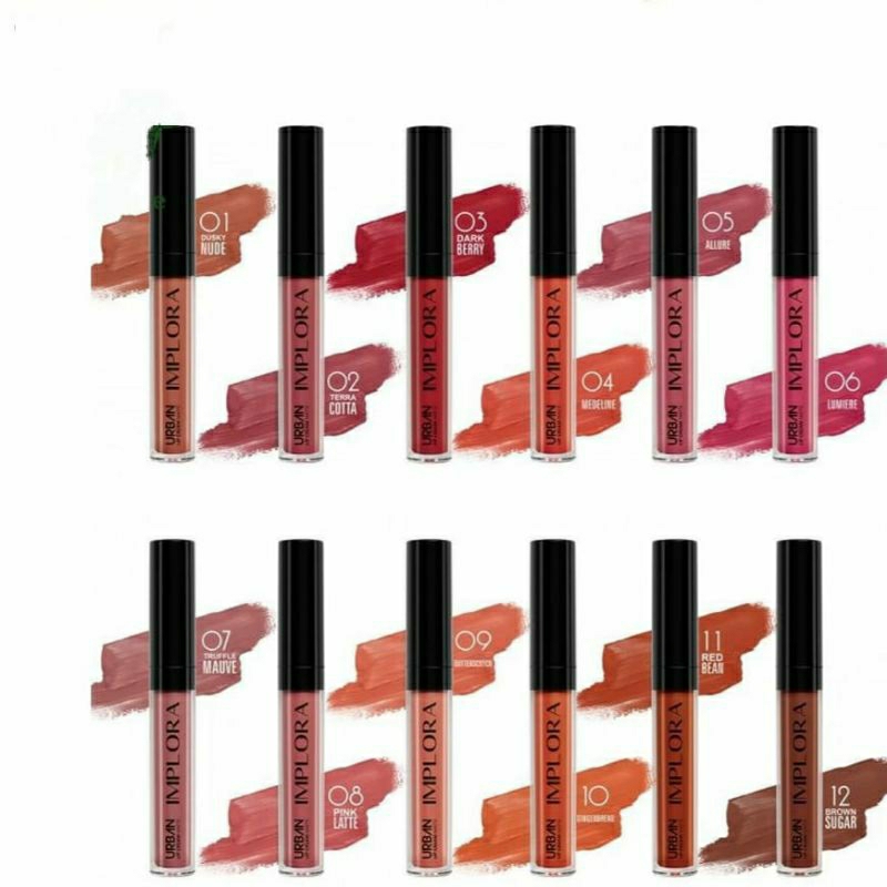 [IMPLORA original BPOM] IMPLORA Urban Lip Cream Matte x Relaxa 2.75g