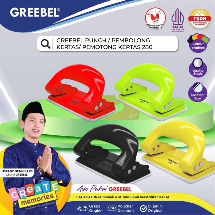 

Pembolong Kertas Pelubang Kertas / Paper Punch 280 GREEBEL