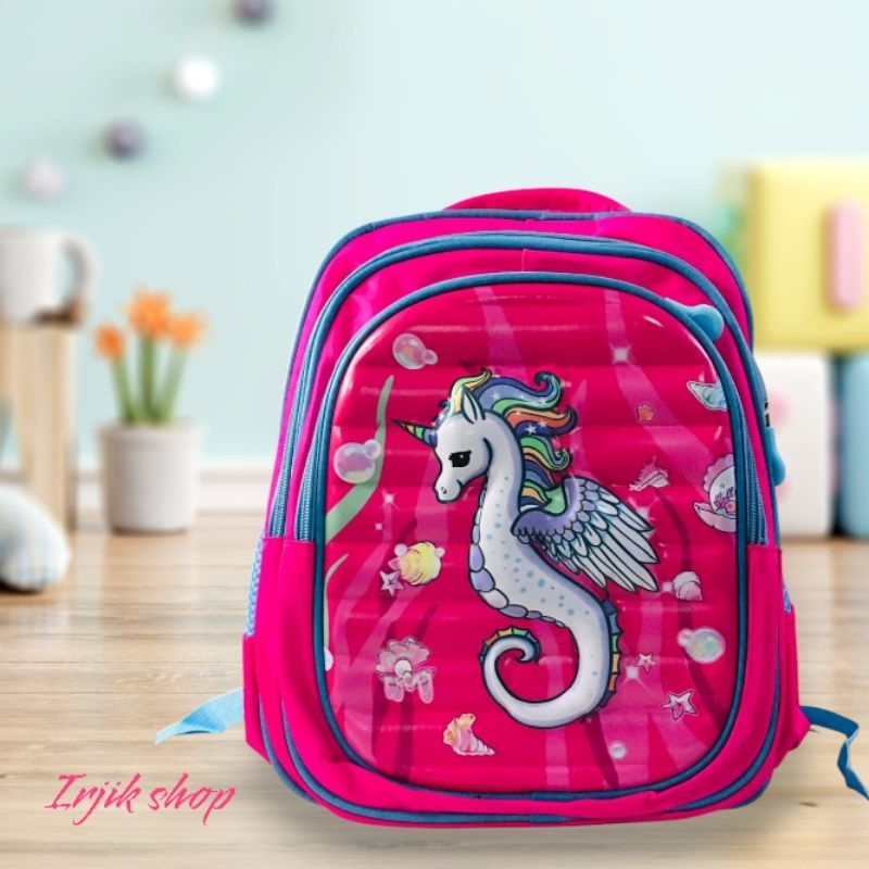 Tas anak TK paud cewek dan cowok import model karakter timbul