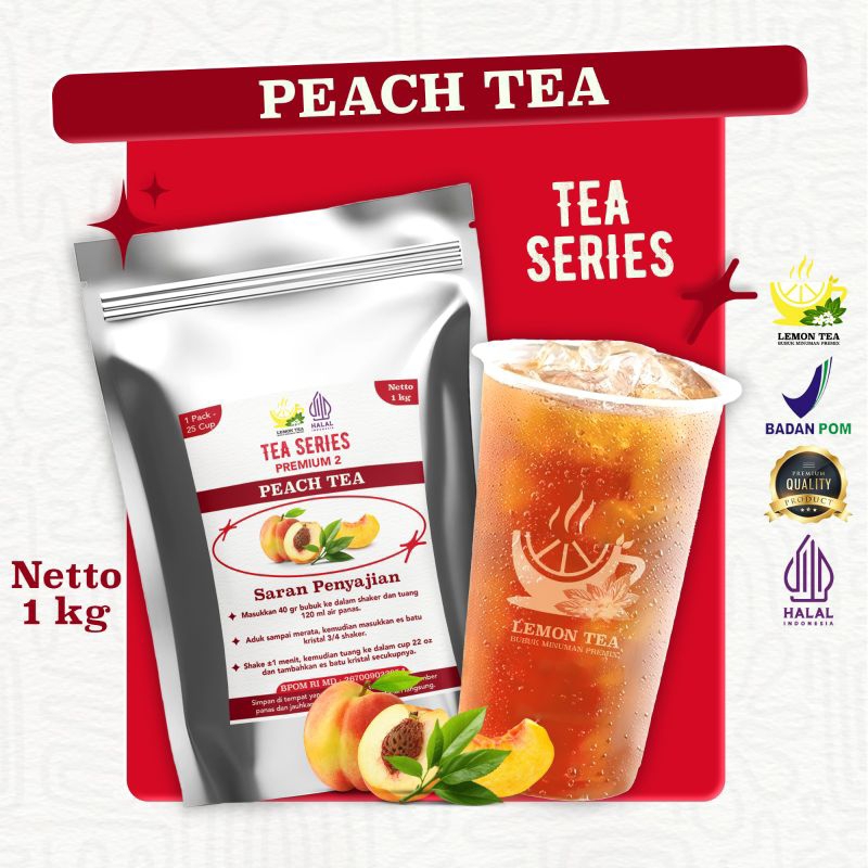 

Minuman Bubuk instan PEACH TEA 1000gr Halal Bpom