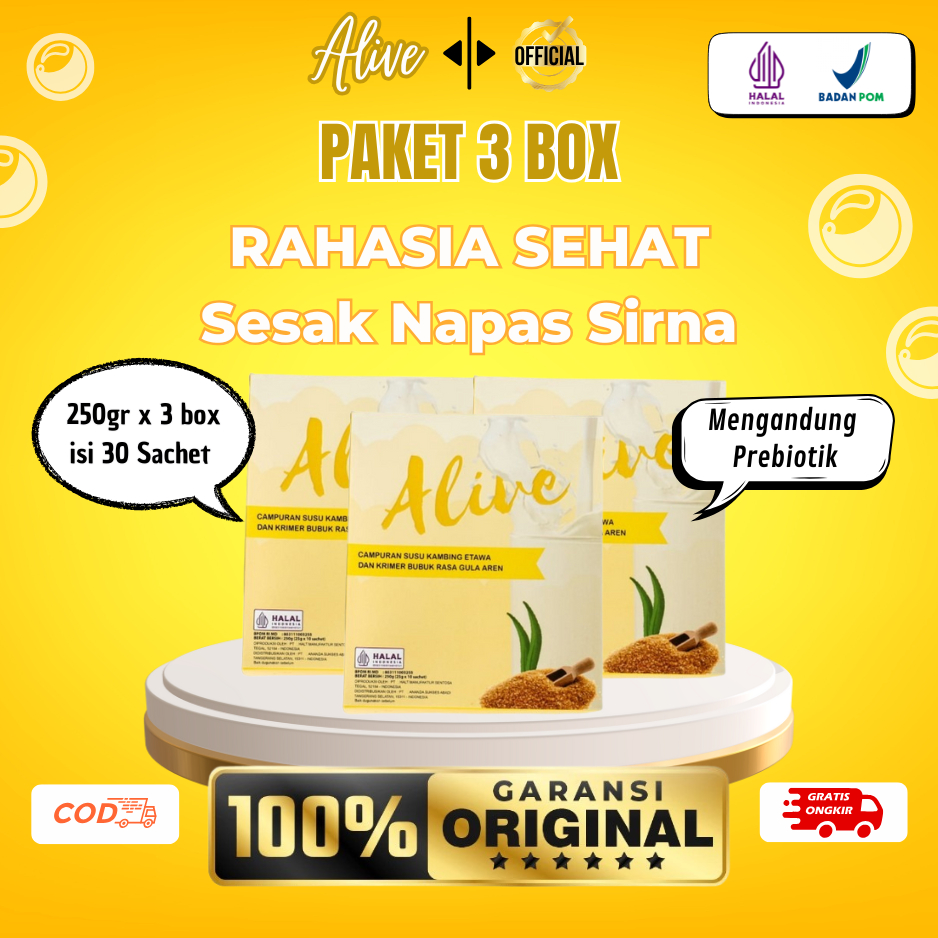 

Alive Original Anti Nyeri Sendi 3 Box | Susu Kambing Etawa Atasi Berbagai Masalah Sakit Persendian