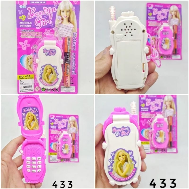 HP Mainan Anak Handphone Android Genggam Lipat BlackBerry Smartphone Telolet Anak Laki Laki Perempua